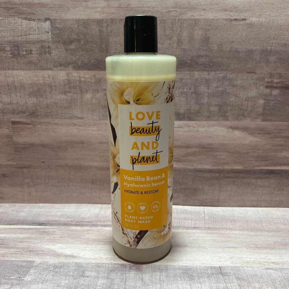 Love Beauty & Planet Vanilla Bean & Hyaluronic Serum Body Wash 20 Fl Oz